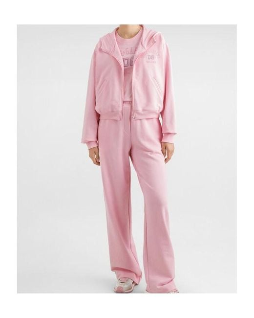 Dolce & Gabbana Pink Logo Embroidered Hoodie