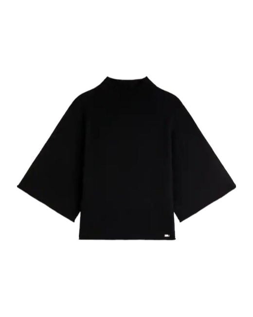 Fay Black Mock Turtleneck