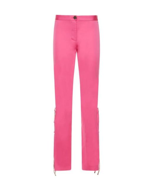 GIUSEPPE DI MORABITO Pink Side-Strap Casual Pants