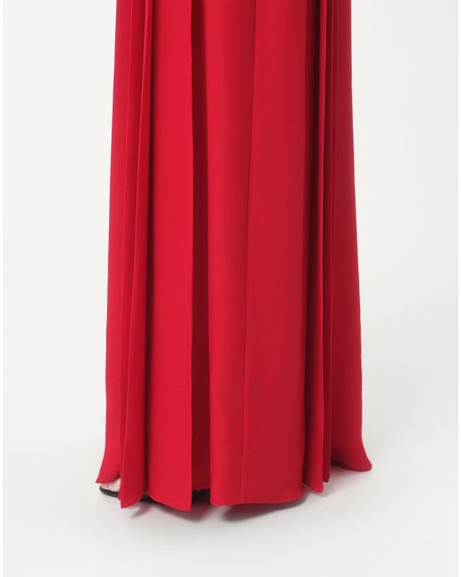 Valentino Gathered Long-Sleeved Georgette Gown