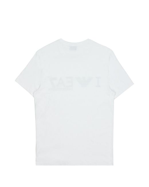 EA7 White Logo Printed T-Shirt for men