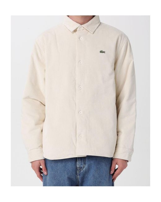 Lacoste White Oversized Corduroy Overshirt for men