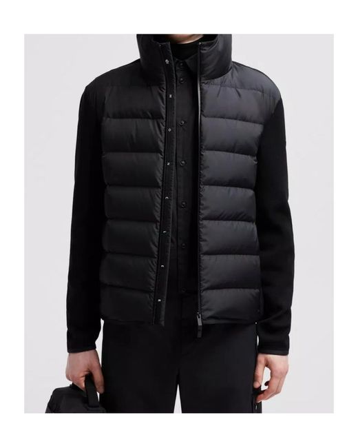 Moncler Black Zip-Up Long-Sleeved Cardigan for men