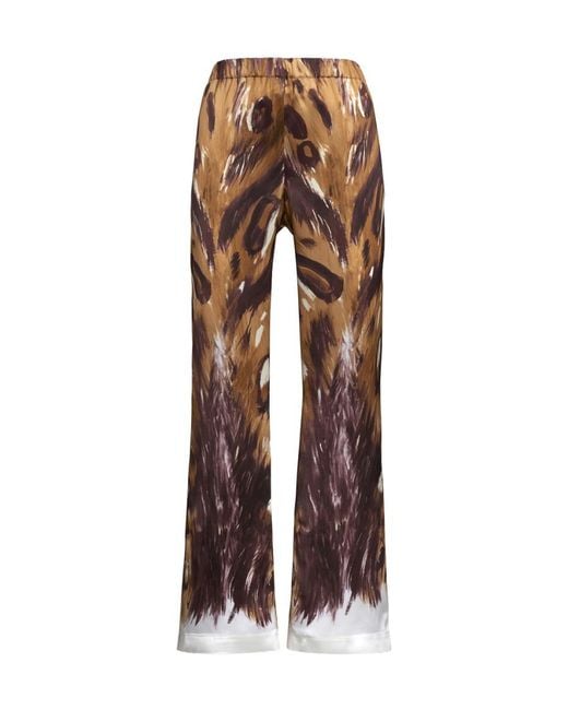 Marni Brown Graphic Printed High Waist Trousers