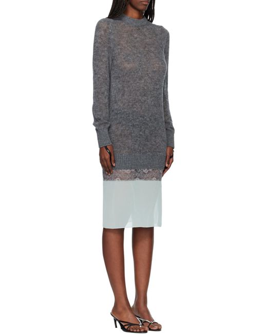 Coperni Gray Knitted Patchwork Dress
