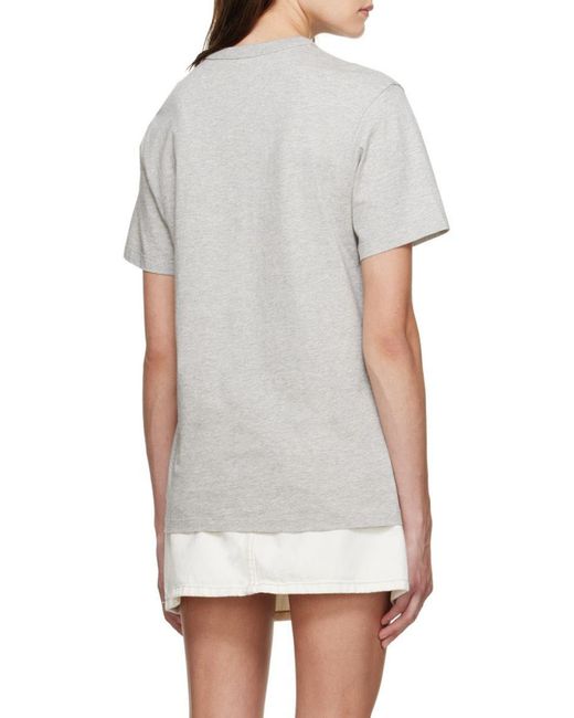 Maison Kitsuné Gray Maison Kitsuné Chillax Fox Patch T-Shirt for men