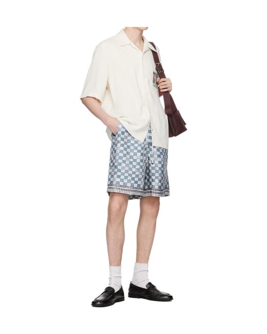 Amiri Blue Plaid Shorts for men