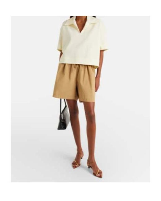 Jil Sander Natural Cotton Poplin Shorts