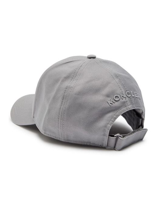 Moncler Gray Logo Cotton Cap for men