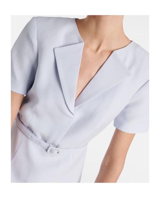 Roland Mouret White Wool And Silk Midi Dress