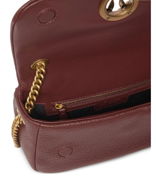 Pinko Purple Love Birds Foldover Top Shoulder Bag