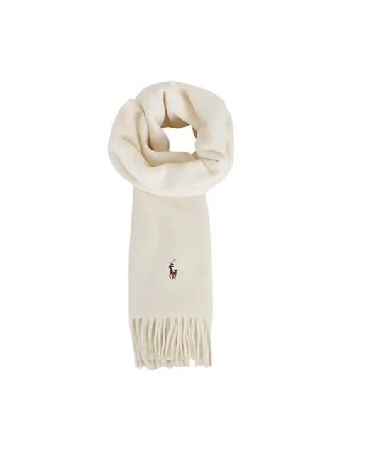 Polo Ralph Lauren White Fringed Scarf for men