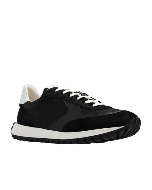 Gianvito Rossi Black Gravel Low-Top Panelled Sneakers