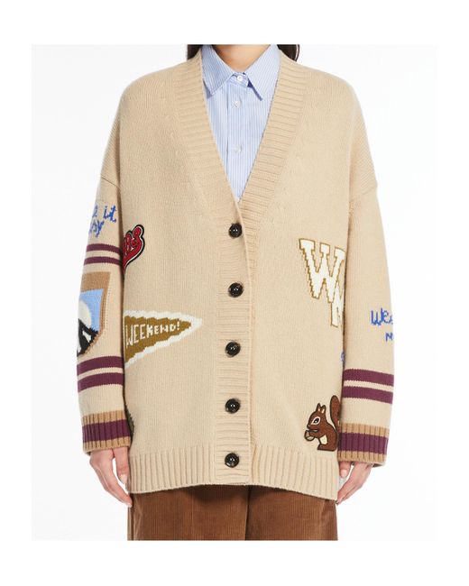 Weekend by Maxmara Natural Buttoned V-Neck Cardigan