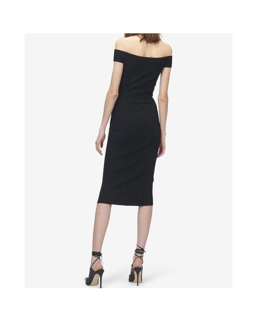 McQueen Black Stretch-Jacquard Midi Dress