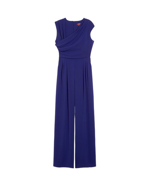 Max Mara Blue Studio Ruched Sleeveless Jumpsuit