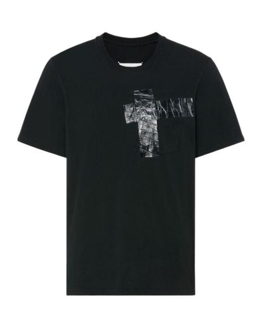 Maison Margiela Black Taped T-Shirt for men