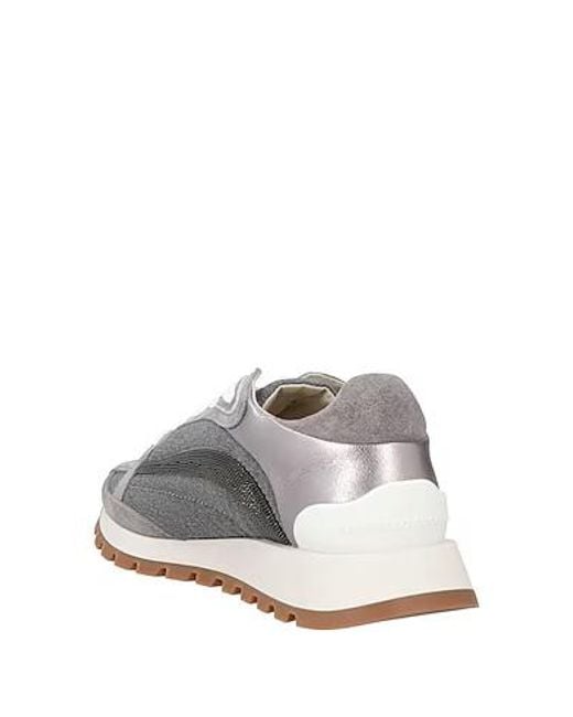 Brunello Cucinelli Gray Plain Colour Trainers