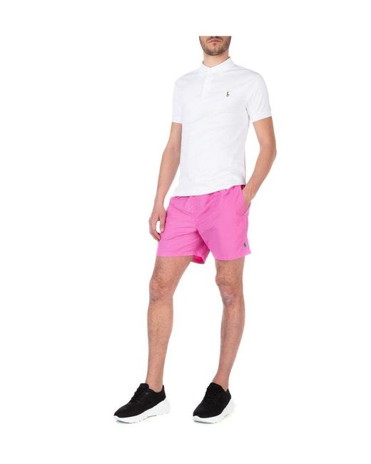 Polo Ralph Lauren White Embroidered Logo Polo Shirt for men