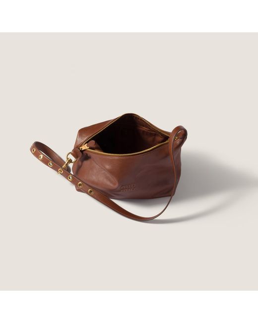 Miu Miu Brown Spirit Nappa Leather Bag