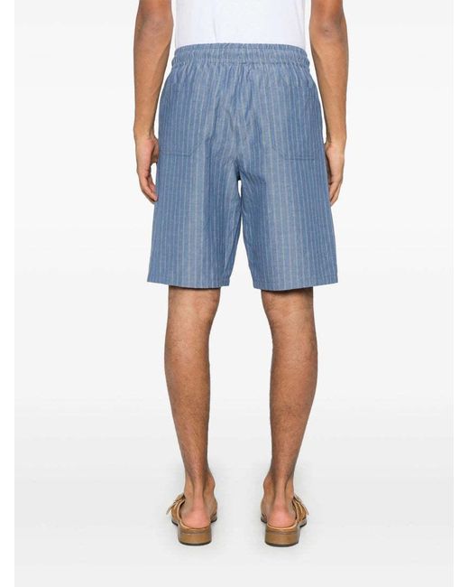 A.P.C. Blue Paul Striped Shorts for men