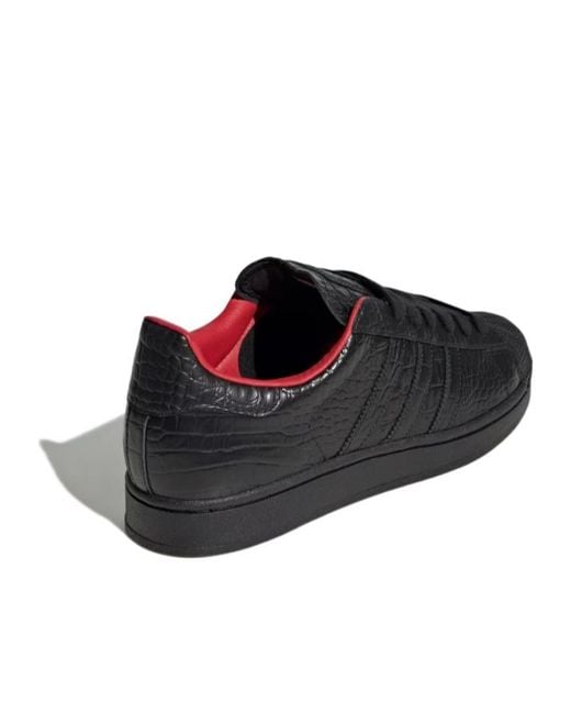 Adidas Originals Black Superstar Ii Crocodile-Effect Sneakers for men
