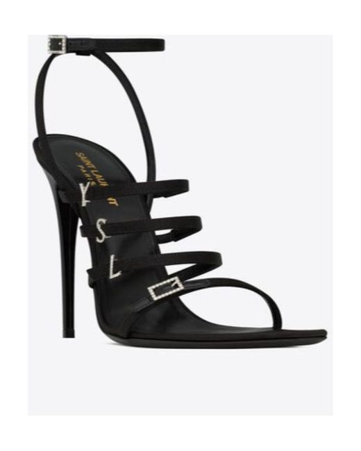 Saint Laurent White Jerry Heeled Sandals