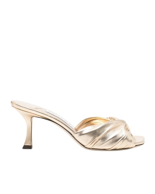 Jimmy Choo Natural Twisted High-Heeled Sandals