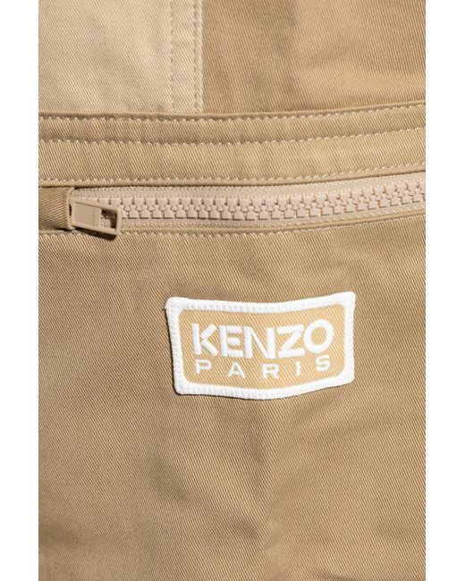 KENZO Natural Straight-Leg Cargo Slim Trousers for men