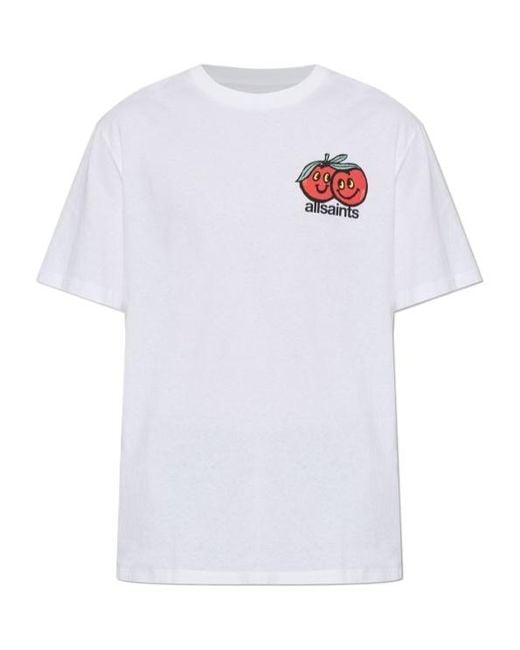 AllSaints White Mutual Graphic-Print T-Shirt for men