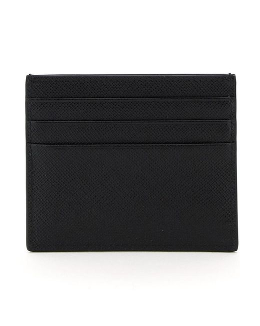 Prada Black Logo Plaque Card Holder