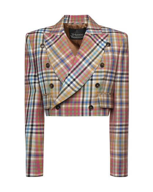 Vivienne Westwood Multicolor Checked Cropped Jacket