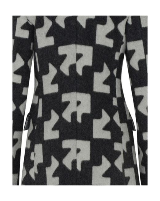 Off-White c/o Virgil Abloh Black Geometric Patterned Coat