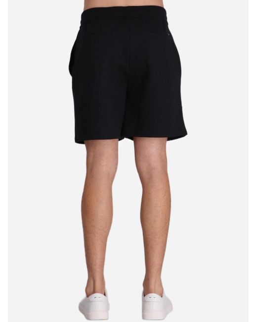 Emporio Armani Black Textured Track Shorts for men