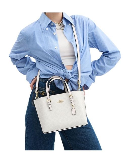 COACH White Mollie Tote Bag 25