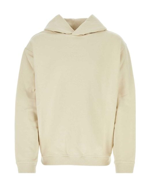 Maison Margiela White Logo-Embroidered Cotton Hoodie for men