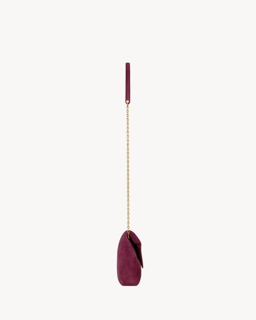 Saint Laurent Red Cassandre Small Chain Pouch