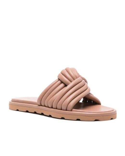 Gianvito Rossi Pink Leather Flat Sandals
