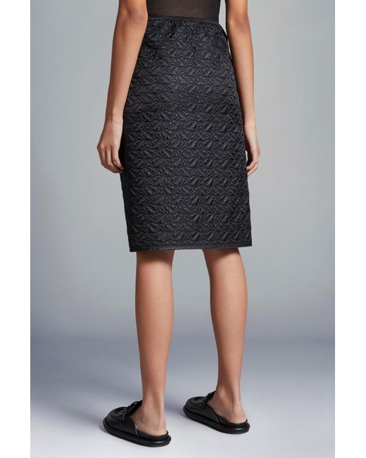 Moncler Black Quilted Midi Skirt