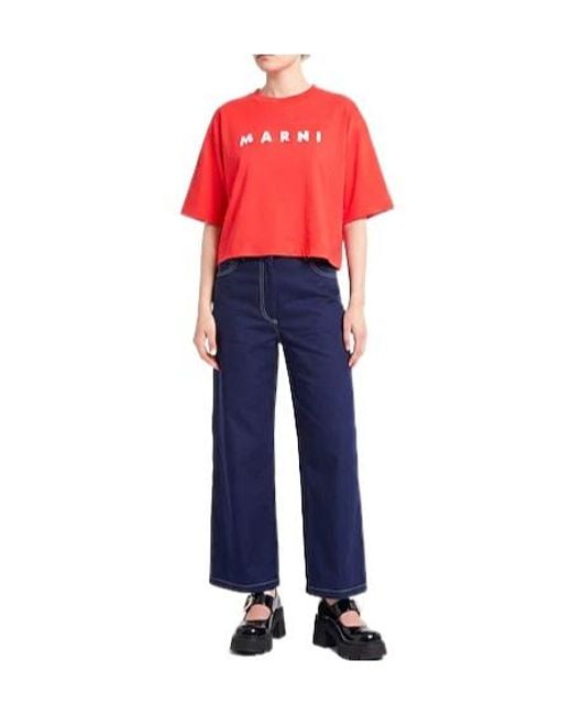 Marni Red Printed Shortsleeve Tshirt