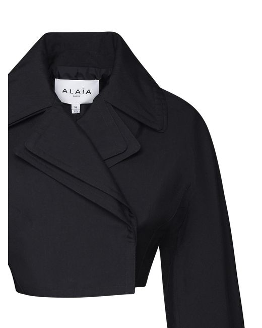 Alaïa Black Alaïa Cropped Double-Breasted Jacket