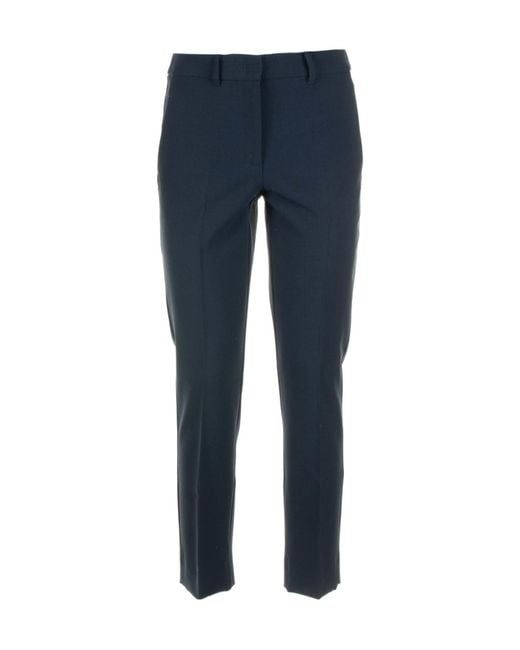 Marella Blue Turku1 Pleat Detailed Straight Leg Trousers
