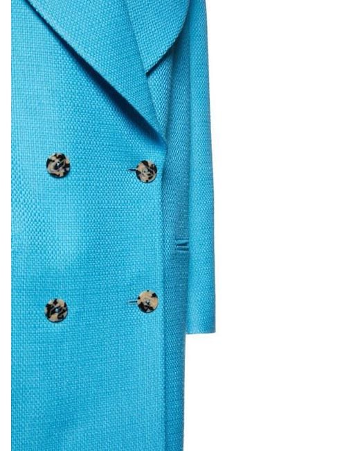 GIUSEPPE DI MORABITO Blue Textured Wool Oversize Blazer