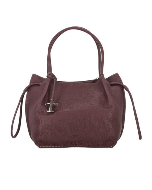 Tod's Purple Logo-Detailed Shoulder Bag