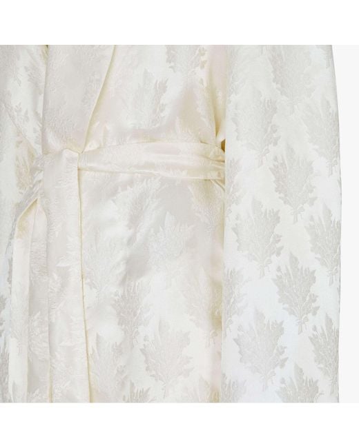 Fendi White Floral Motif Wrap Jacket