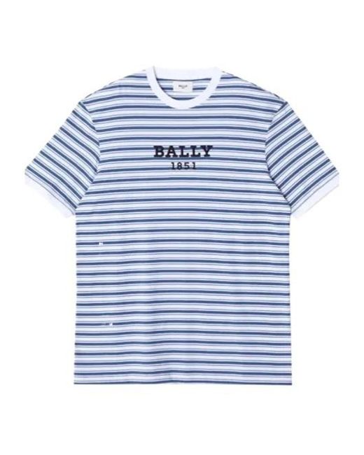 Bally Blue Striped T-Shirt for men