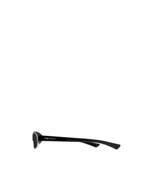 McQueen White Eyewear Ellipse Frame Sunglasses for men