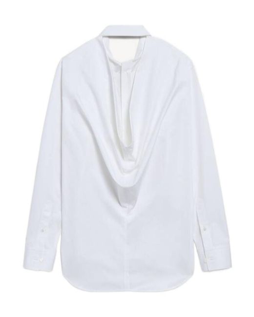 Balenciaga White Draped Back Shirt