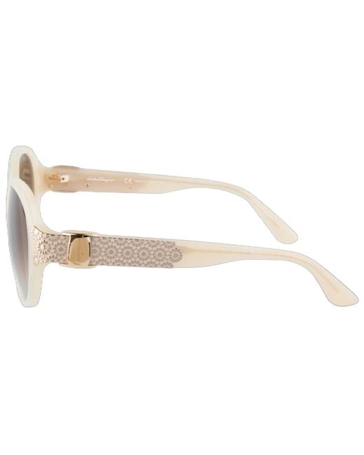 Ferragamo White Logo Sunglasses