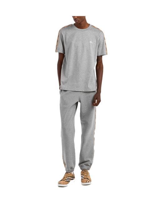 Burberry Gray Solid Color T-Shirt for men